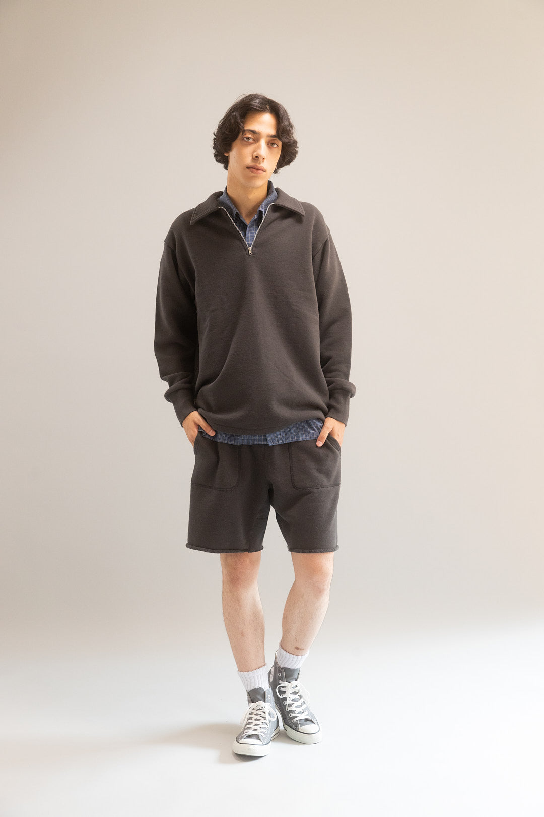 ROUGH SWEAT SHORTS (BLACK)