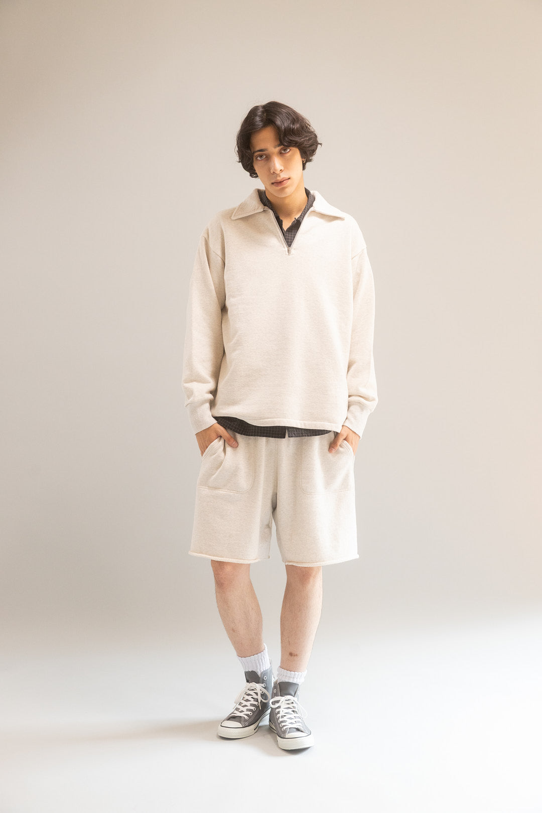 ROUGH SWEAT SHORTS (OATMEAL)