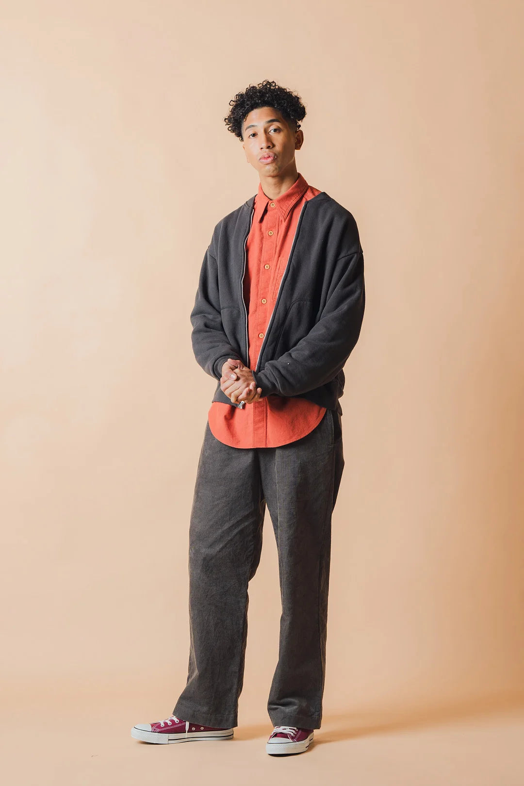 TWO FACE ZIP SWEAT (BLACK SUN)